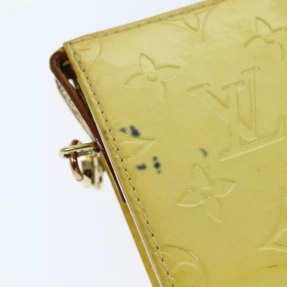 LOUIS VUITTON Monogram Vernis Motto Pouch Lime Yellow - Picture 10 of 16